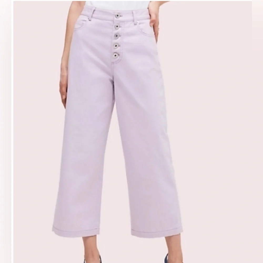 Frozen lilac casual button front pant - Picture 1 of 4